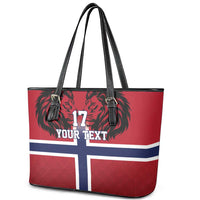 Custom Norway Football Leather Tote Bag Lion Sporty Style
