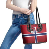 Custom Norway Football Leather Tote Bag Lion Sporty Style