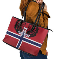 Custom Norway Football Leather Tote Bag Lion Sporty Style