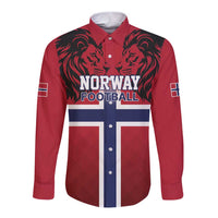 Custom Norway Football Long Sleeve Button Shirt Lion Sporty Style