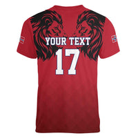 Custom Norway Football Women V-Neck T-Shirt Lion Sporty Style