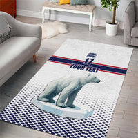 Norway Ice Hockey Custom Area Rug Norge Polar Bears White Style