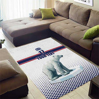 Norway Ice Hockey Custom Area Rug Norge Polar Bears White Style
