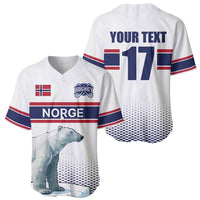 Norway Ice Hockey Custom Baseball Jersey Norge Polar Bears White Style