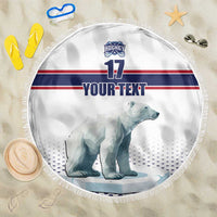 Norway Ice Hockey Custom Beach Blanket Norge Polar Bears White Style