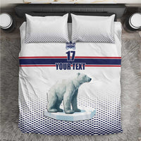 Norway Ice Hockey Custom Bedding Set Norge Polar Bears White Style