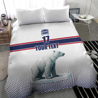 Norway Ice Hockey Custom Bedding Set Norge Polar Bears White Style