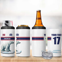 Norway Ice Hockey Custom 4 in 1 Can Cooler Tumbler Norge Polar Bears White Style