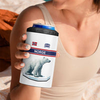 Norway Ice Hockey Custom 4 in 1 Can Cooler Tumbler Norge Polar Bears White Style