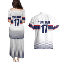 Norway Ice Hockey Custom Couples Matching Puletasi and Hawaiian Shirt Norge Polar Bears White Style