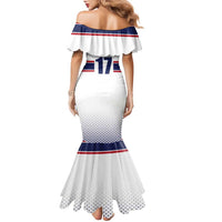 Norway Ice Hockey Custom Family Matching Mermaid Dress and Hawaiian Shirt Norge Polar Bears White Style