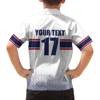 Norway Ice Hockey Custom Family Matching Off The Shoulder Long Sleeve Dress and Hawaiian Shirt Norge Polar Bears White Style