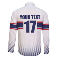 Norway Ice Hockey Custom Family Matching Off The Shoulder Long Sleeve Dress and Hawaiian Shirt Norge Polar Bears White Style