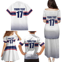 Norway Ice Hockey Custom Family Matching Puletasi and Hawaiian Shirt Norge Polar Bears White Style