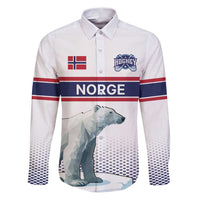 Norway Ice Hockey Custom Family Matching Puletasi and Hawaiian Shirt Norge Polar Bears White Style