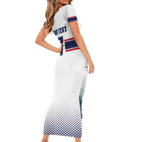 Norway Ice Hockey Custom Family Matching Short Sleeve Bodycon Dress and Hawaiian Shirt Norge Polar Bears White Style