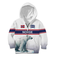 Norway Ice Hockey Custom Kid Hoodie Norge Polar Bears White Style