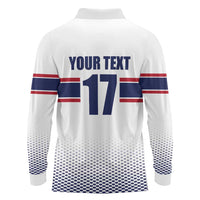 Norway Ice Hockey Custom Long Sleeve Polo Shirt Norge Polar Bears White Style