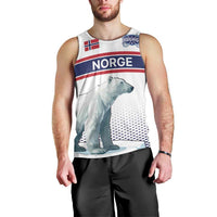 Norway Ice Hockey Custom Men Tank Top Norge Polar Bears White Style