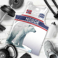 Norway Ice Hockey Custom Men Tank Top Norge Polar Bears White Style