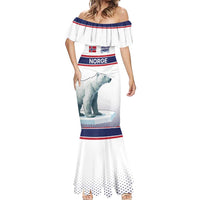 Norway Ice Hockey Custom Mermaid Dress Norge Polar Bears White Style