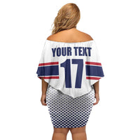 Norway Ice Hockey Custom Off Shoulder Short Dress Norge Polar Bears White Style
