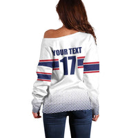 Norway Ice Hockey Custom Off Shoulder Sweater Norge Polar Bears White Style