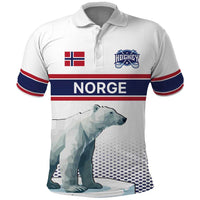 Norway Ice Hockey Custom Polo Shirt Norge Polar Bears White Style
