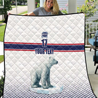 Norway Ice Hockey Custom Quilt Norge Polar Bears White Style