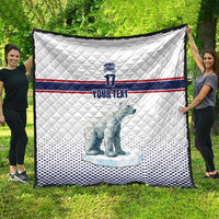 Norway Ice Hockey Custom Quilt Norge Polar Bears White Style
