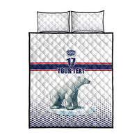 Norway Ice Hockey Custom Quilt Bed Set Norge Polar Bears White Style
