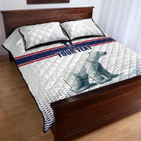 Norway Ice Hockey Custom Quilt Bed Set Norge Polar Bears White Style