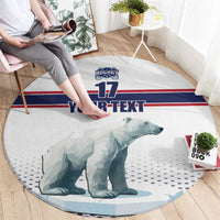 Norway Ice Hockey Custom Round Carpet Norge Polar Bears White Style