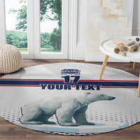 Norway Ice Hockey Custom Round Carpet Norge Polar Bears White Style