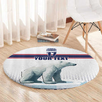 Norway Ice Hockey Custom Round Carpet Norge Polar Bears White Style