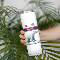 Norway Ice Hockey Custom Skinny Tumbler Norge Polar Bears White Style