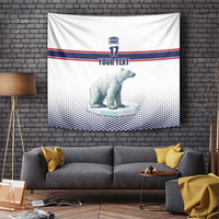 Norway Ice Hockey Custom Tapestry Norge Polar Bears White Style