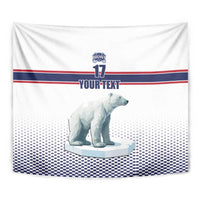Norway Ice Hockey Custom Tapestry Norge Polar Bears White Style