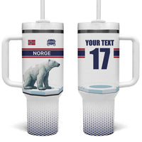 Norway Ice Hockey Custom Tumbler With Handle Norge Polar Bears White Style