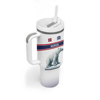 Norway Ice Hockey Custom Tumbler With Handle Norge Polar Bears White Style