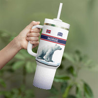Norway Ice Hockey Custom Tumbler With Handle Norge Polar Bears White Style