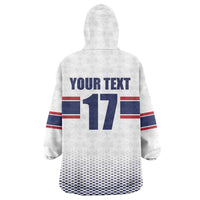 Norway Ice Hockey Custom Wearable Blanket Hoodie Norge Polar Bears White Style