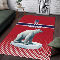 Norway Ice Hockey Custom Area Rug Norge Polar Bears Red Style