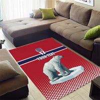Norway Ice Hockey Custom Area Rug Norge Polar Bears Red Style
