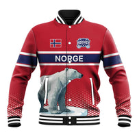 Norway Ice Hockey Custom Baseball Jacket Norge Polar Bears Red Style
