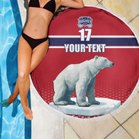 Norway Ice Hockey Custom Beach Blanket Norge Polar Bears Red Style