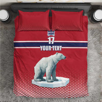 Norway Ice Hockey Custom Bedding Set Norge Polar Bears Red Style