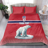 Norway Ice Hockey Custom Bedding Set Norge Polar Bears Red Style