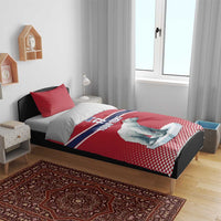 Norway Ice Hockey Custom Bedding Set Norge Polar Bears Red Style
