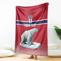 Norway Ice Hockey Custom Blanket Norge Polar Bears Red Style